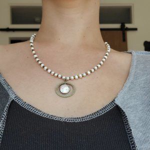 Silpada Sterling Silver Pearl and Brass "Go Coastal" Necklace
